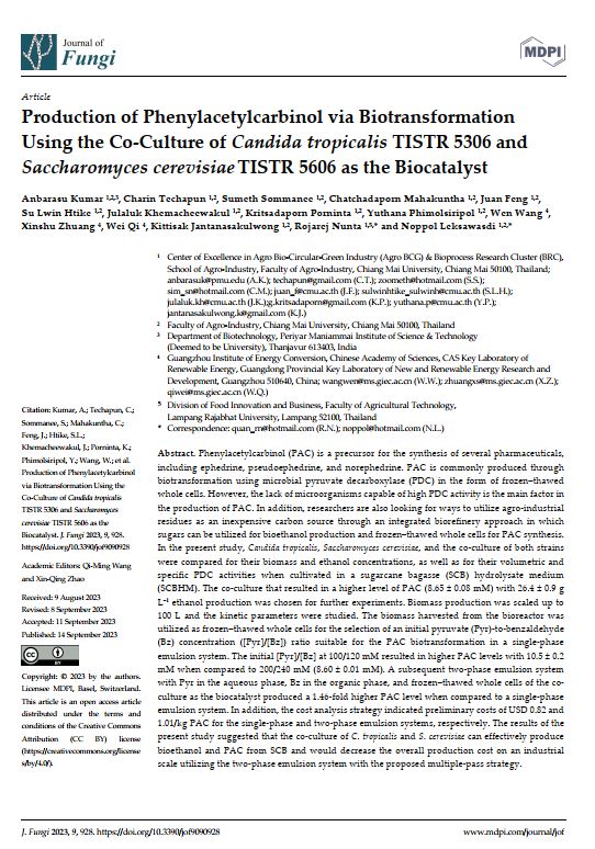 Production of Phenylacetylcarbinol via Biotransformation Using the Co-Culture of Candida tropicalis TISTR 5306 and Saccharomyces cerevisiae TISTR 5606 as the Biocatalyst